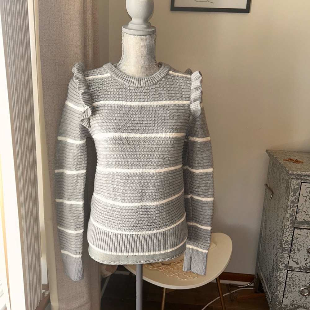 Gray Striped Women's Sweater